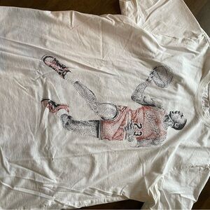 Jordan White Tee with Red Logo